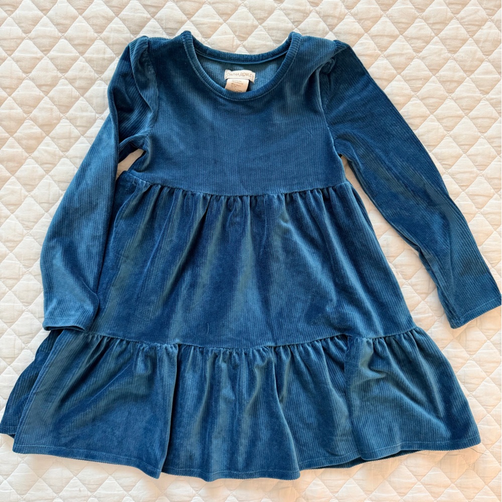 Cynthia Rowley Teal Long Sleeve Corduroy Dress